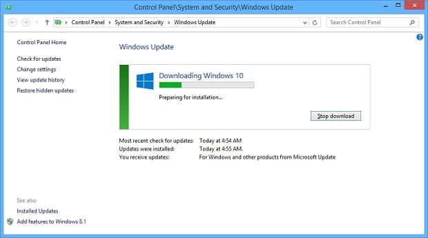 Windows 10 download preparing for installation windows